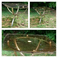 Outdoor glass top table
