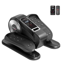 Under Desk Elliptical Machine, Electric Seated Pedal Exerciser, Mini Ellipse Leg Exerciser with Remoter, 12 Level Speeds, Forward & Reverse Direction,