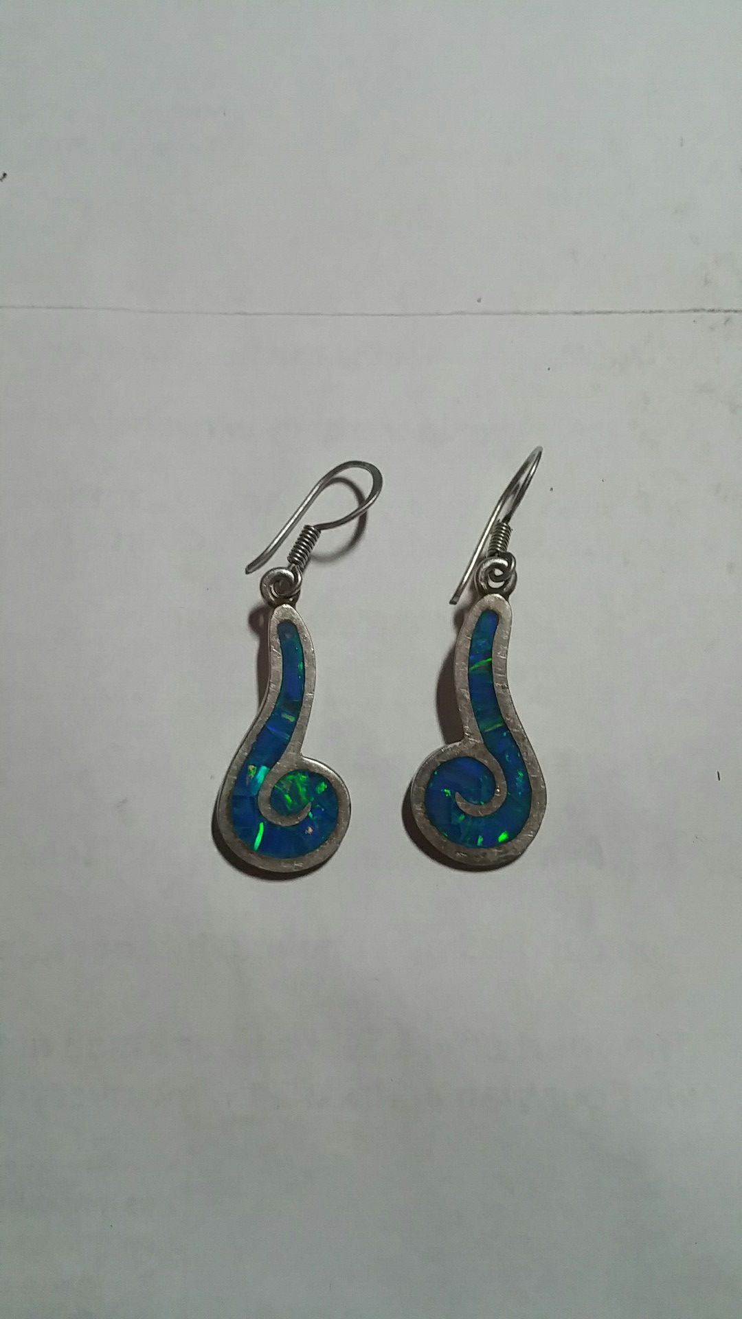 Plata 950 opals Earrings