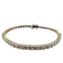 14k Yellow Gold with Lab Grown Diamonds 5.95 Carat and 6.75" Tennis Bracelet. (New)