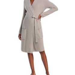 Barefoot Dreams CozyChic Lite Ribbed Robe – Dove Gray (S/M)