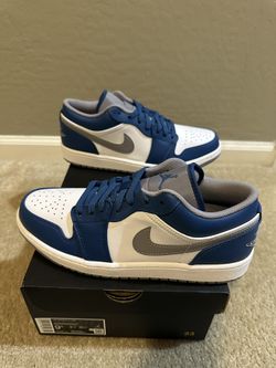 Brand New Jordan 1 Nike Low True Blue Cement Men’s Size 9.5