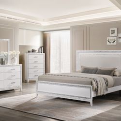 New  LED White Bedroom 4 Pc Set Furniture And More 5513 8th Street W Suite 10 Lehigh 