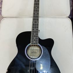 Glarry GMB101 44.5 Acoustic Bass Guitar Black, Soft bag