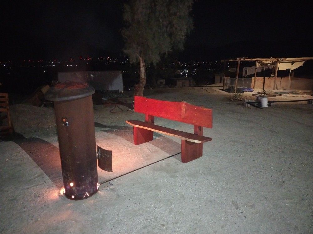 Handmade Bench Out Of A Cedar Tree