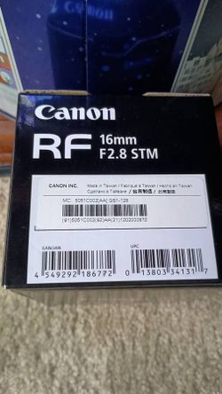 Canon Eos 16mm F/2.8 RF Ultra wide Prime STM lens Mirrorless