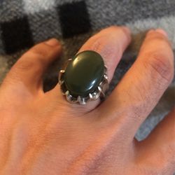 jade s Ring with pure silver