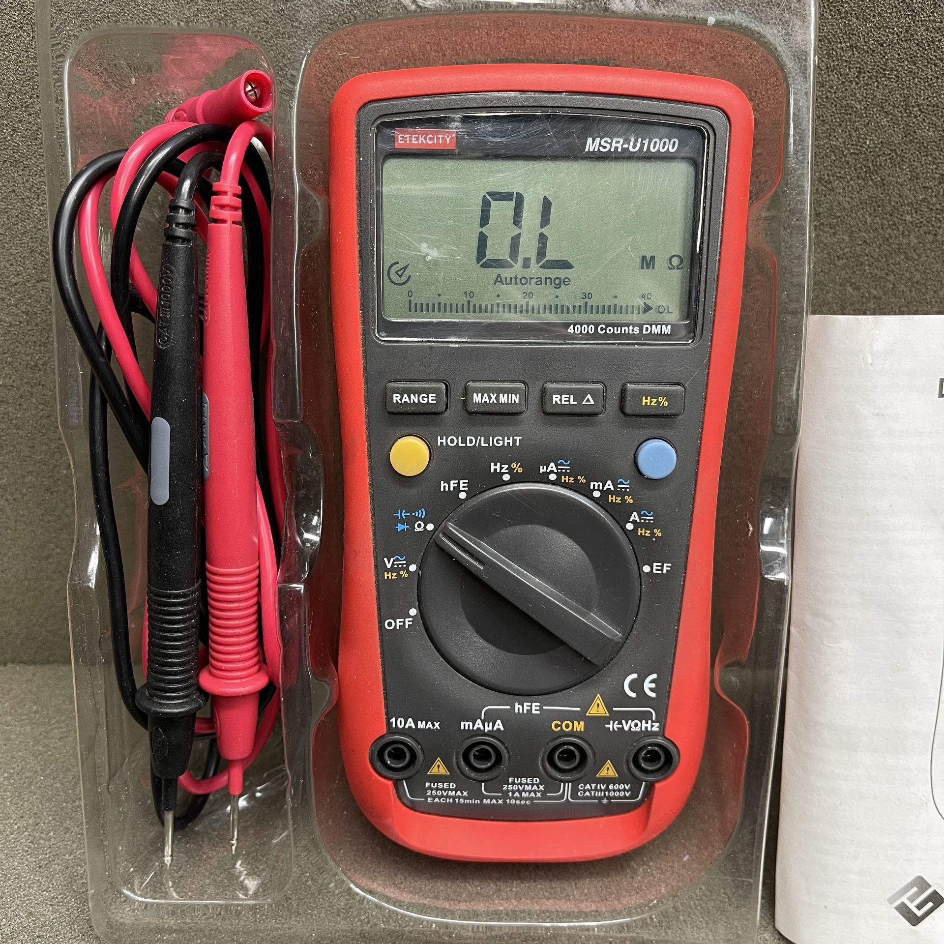 ETEKCITY MSR-U1000 DIGITAL MULTIMETER