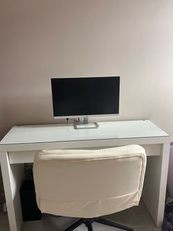 Beautiful White desk WITH chair
