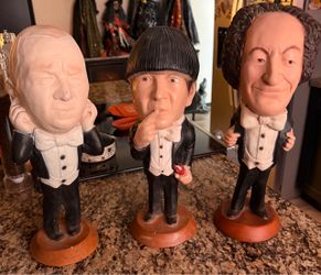 Norman Mauer Esco 3 Stooges Chalkware Statues