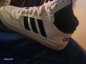 ​Adidas Hoops 3.0 Mid White/Black High-Top Basketball Sneakers (Pre-Owned)