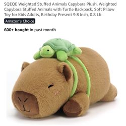 $5-Weighted Stuffed Animals Capybara Plush, Weighted Capybara Stuffed Animals with Turtle Backpack, Soft Pillow Toy for Kids Adults, Birthday Pr