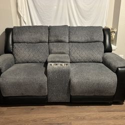 Grey Double Reclining Sofa