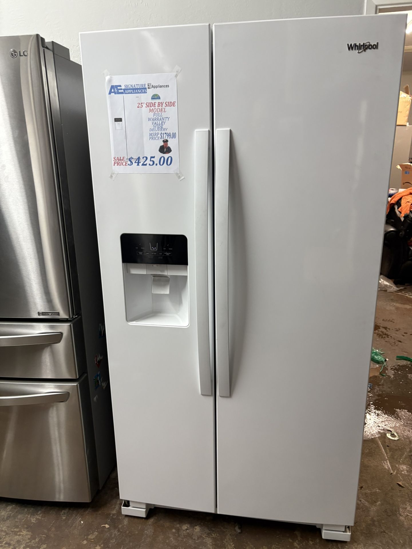 2023 Whirlpool White Side By Side Refrigerator