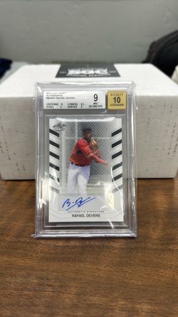 Rafael Devers autographed baseball card