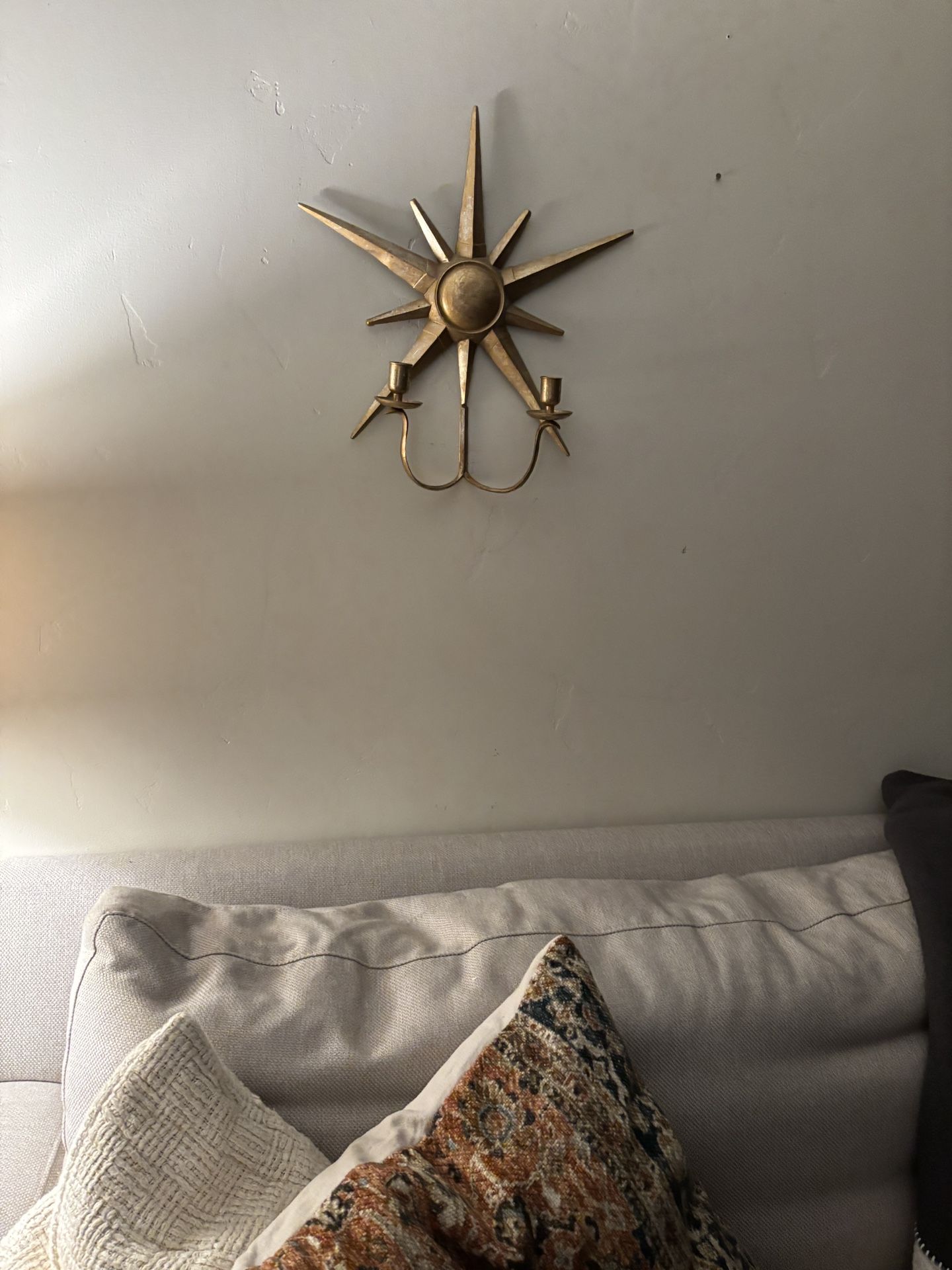 Gold Painted Metal Star Shaped Candle Holders