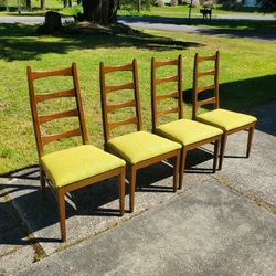 Set Of 4 Mid Century Modern Dining Chairs Vintage 