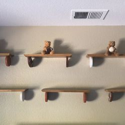 6 Sports Themed Wood Shelves 