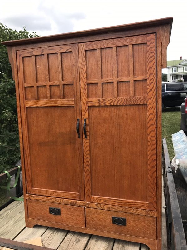 Mission-style entertainment center/armoire