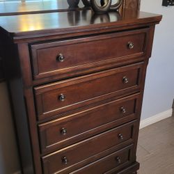 BEAUTIFUL BROWN TALL DRESSER BY ASHLEY FURNITURE 