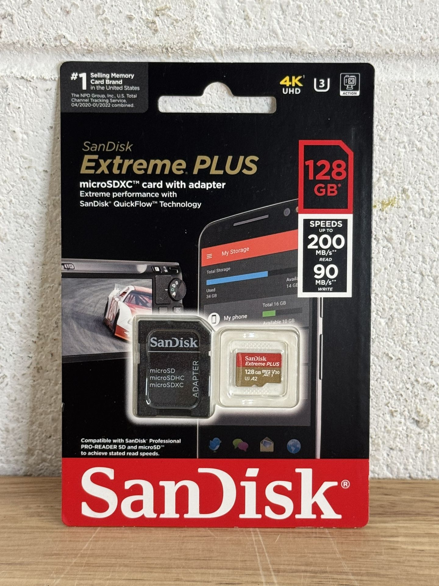 SanDisk Extreme PLUS microSDXC card with adapter 128GB