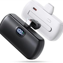[2 Packs] Mini Portable Charger USB C, 5000mAh Cell Phone Portable Power Bank