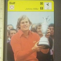 1977 Sportscaster Golf Johnny Miller Golf's Youngest Millionaire Trophy Sports Photo Large Over-sized Card HTF Collectible Vintage Italy