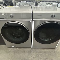 SAMSUNG Bespoke 5.3 cu. ft. Smart Front Load Washer & 7.6 cu. ft. Ultra-Capacity Vented Gas Dryer