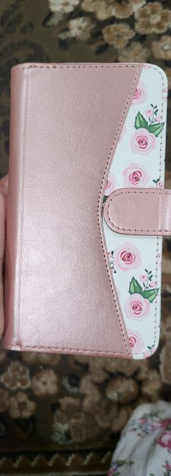 Floral Rose PU Leather Wallet Phone Case Cover with Card Slots & Strap