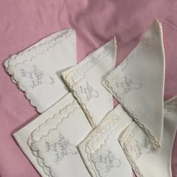 Vintage 1950's Real Madeira hand embroidered napkins - 6 total