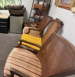 2 Velvet and Wood Accent Chairs