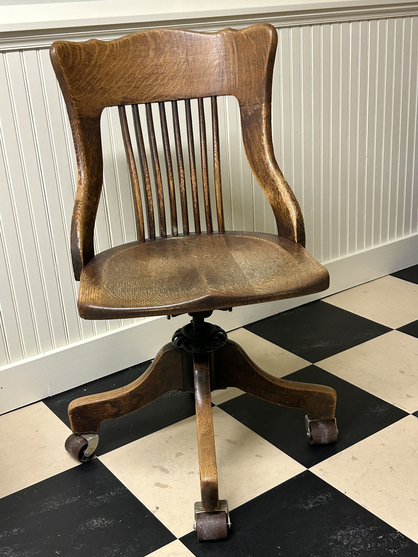 Antique Oak Bankers Chair