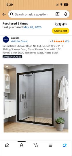 Sliding shower door $150