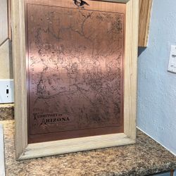 Vintage Copper 1880 Arizona Territory Map – Eckhoff & Riecker – 