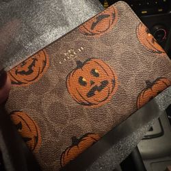 Halloween Pumpkin Coach Wristlet 