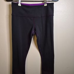 ​Lululemon Wunder Under Crop Reversible Black Ultra Violet Purple Size 6