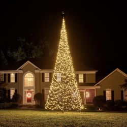 Fairybell - Outdoor LED Christmas Tree - Outdoor Christmas Decorations - Warm White - 2,000 LED Tree - 20ft - Flagpole Included