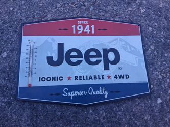 Jeep sign with thermometer