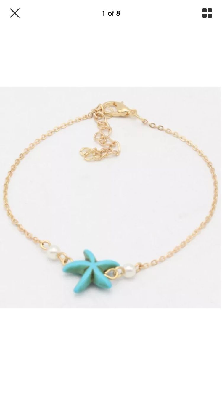 Gold Chain Starfish Anklet Bracelet