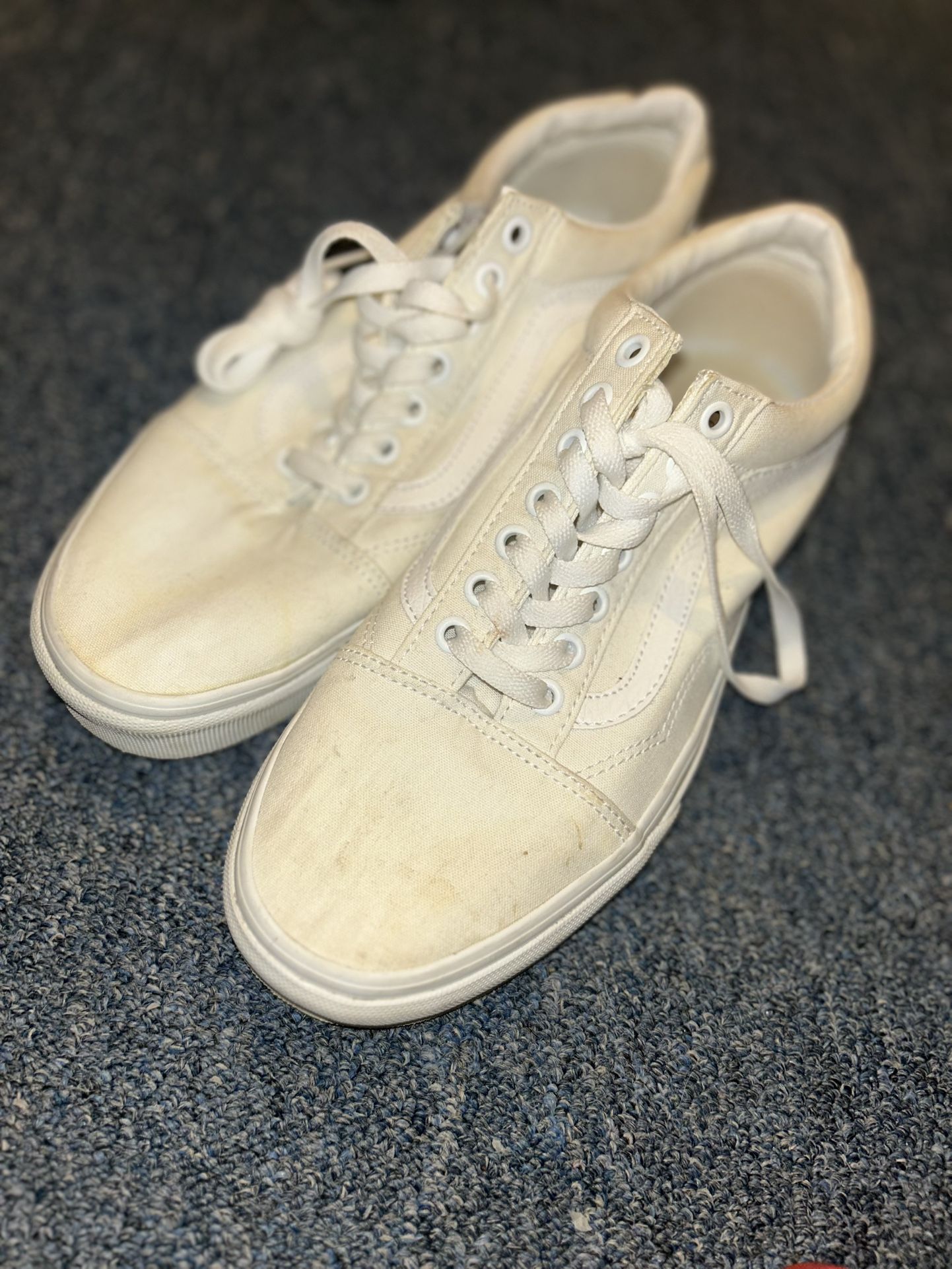 White Low Top Vans