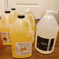 Five 1 Gallon Sweet Almond Oil $10 Each. And One 1 Gallon Fractionated, Coconut Oil $15
