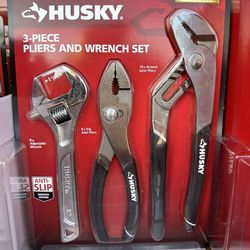 Brand New HUSKY 3-PIECE PLIERS AND WRENCH SET