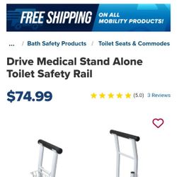 Toilet Medical Standalone Safety Rail