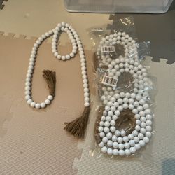 White 60”  Country Decor Beads.