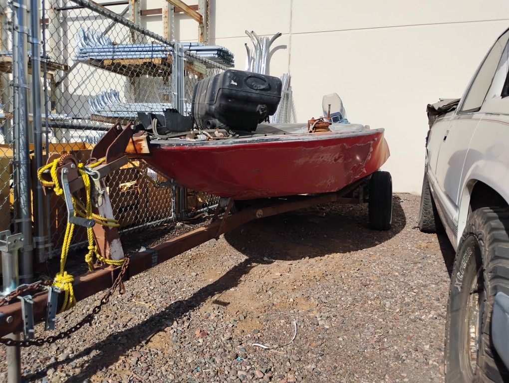 Two Boats One Trailer One Motor Trade Or Sale $ 3000