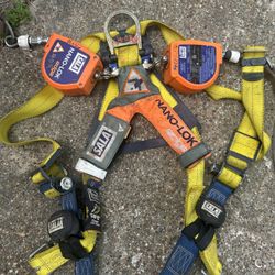 3M DBI-SALA (contact info removed) Nano-Lok edge Twin-Leg Quick Connect Self Retracting Lifeline - Cable, Orange, 8 ft