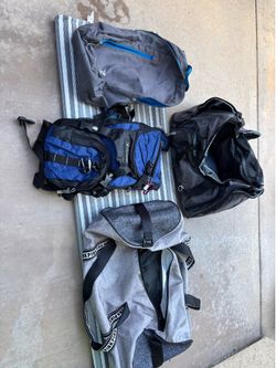 Camelback, backpack, duffle bag