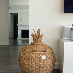 Anthropologie Pineapple Rattan Basket