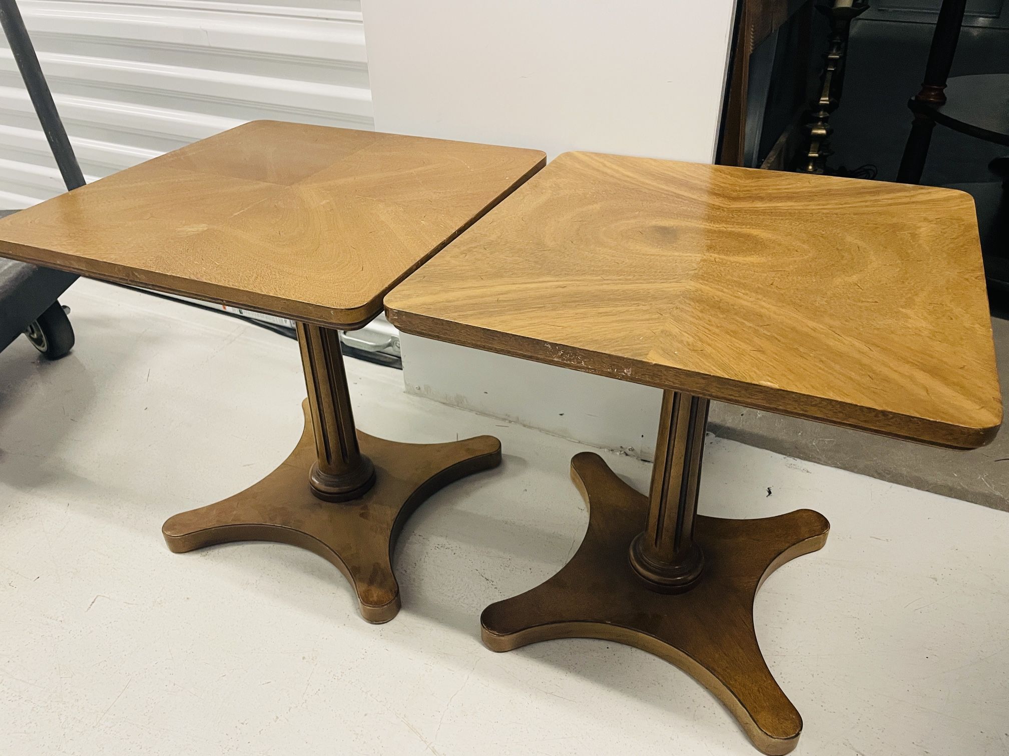 Drexel pecan mid century end tables 2 FREE DELIVERY