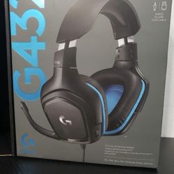 New Logitech G432 Wired Gaming Headset, 7.1 Surround Sound, DTS Headphone: X 2.0, Flip-to-Mute Mic, PC (Leatherette) Black/Blue